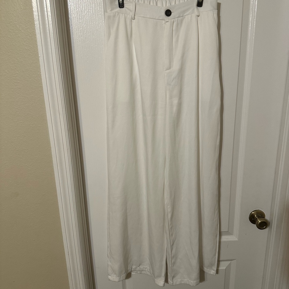 light wide white pants